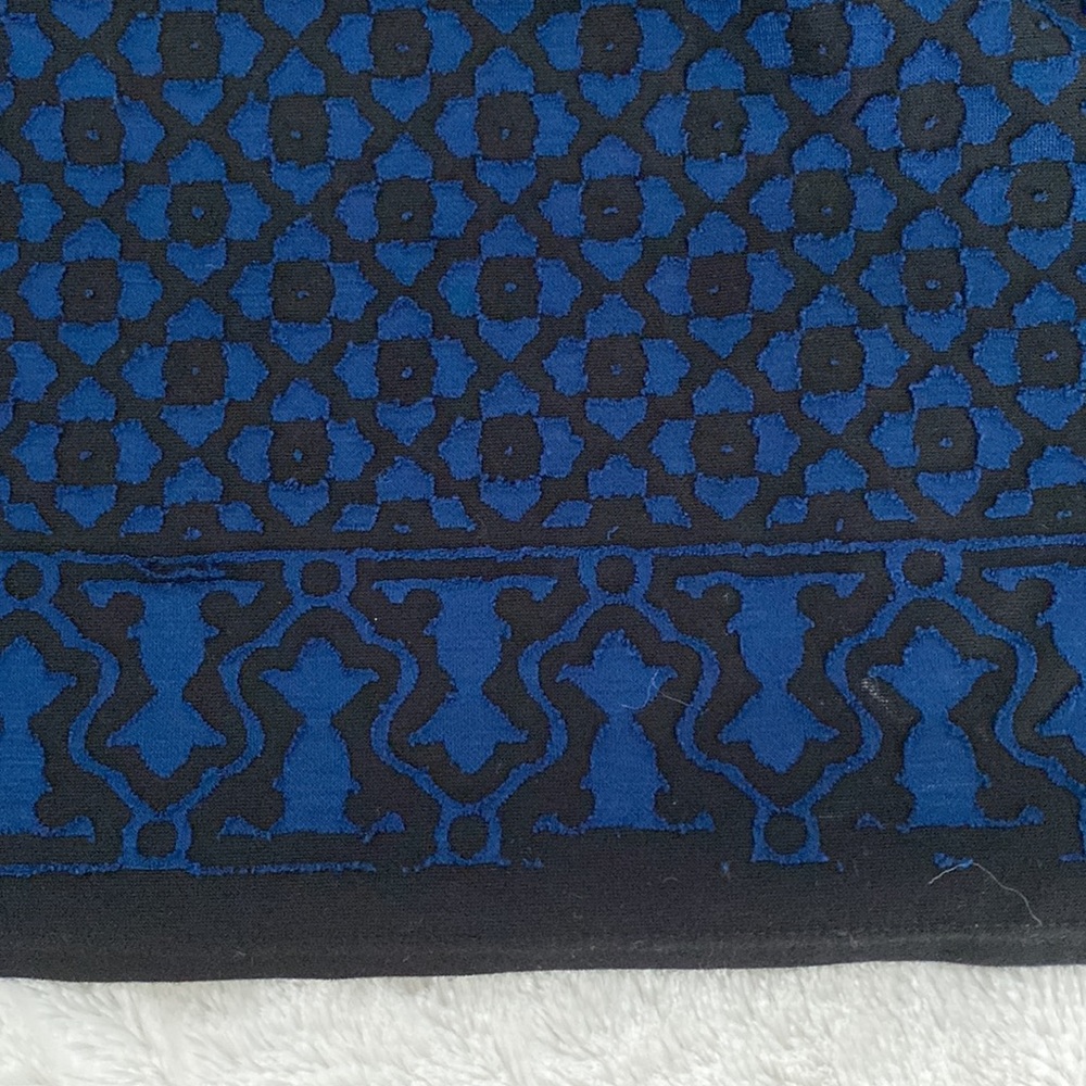 NWT Sofie Max XL Blue & Black design lined cap sleeved dress or long tunic - Picture 3 of 14